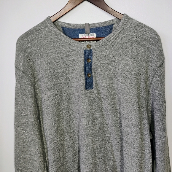 Lucky Brand Henley Shirt Mens XXL Gray Waffle Knit Thermal Outdoors Classic - Picture 3 of 10